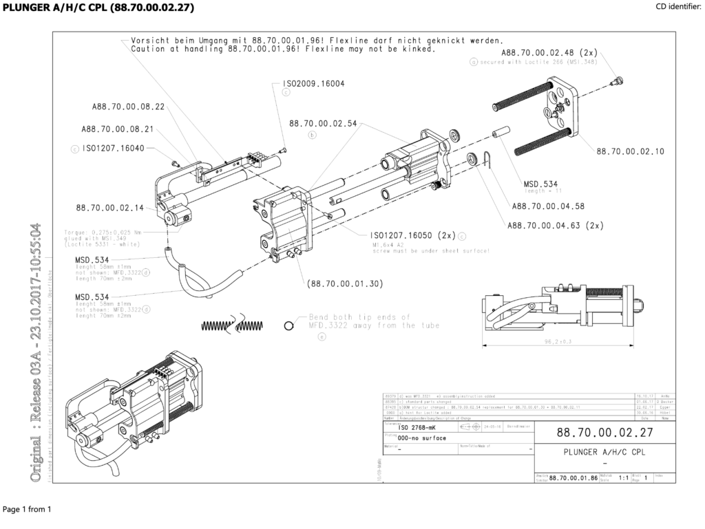 MT2168 Plunger CPL 88.70.00.02.27 replacement semiconductor handler