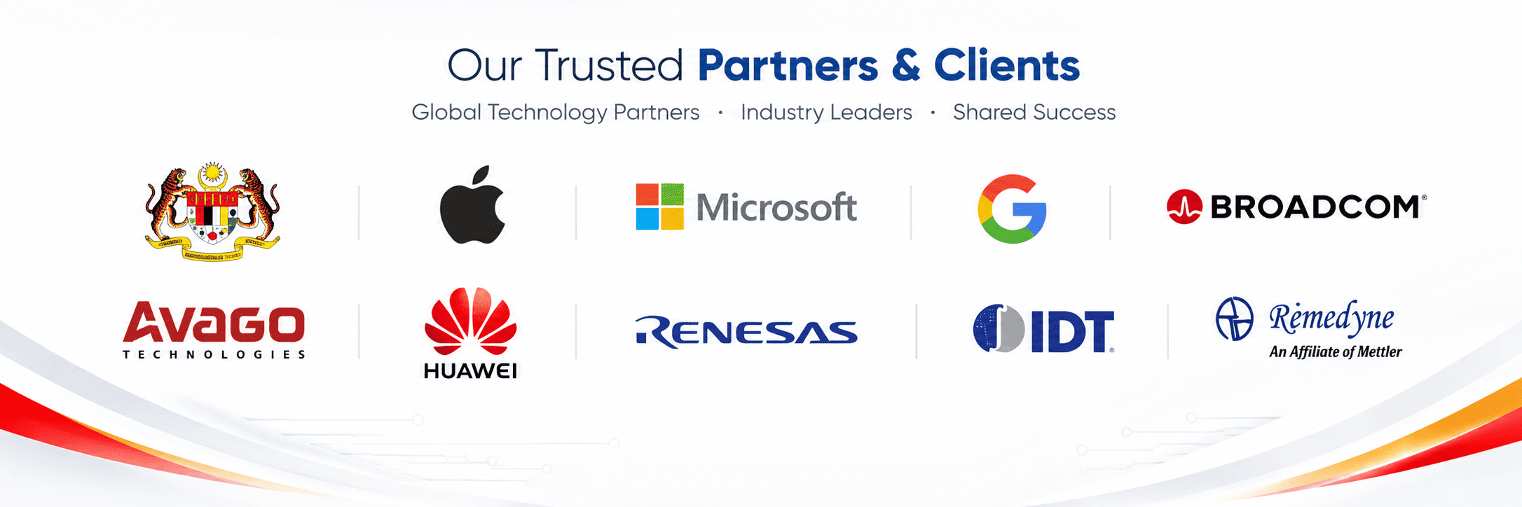 EGK trusted partners and clients: Malaysian Government (KPM), Apple, Microsoft, Google, Broadcom, Avago Technologies, Huawei, Renesas, IDT and Remedyne